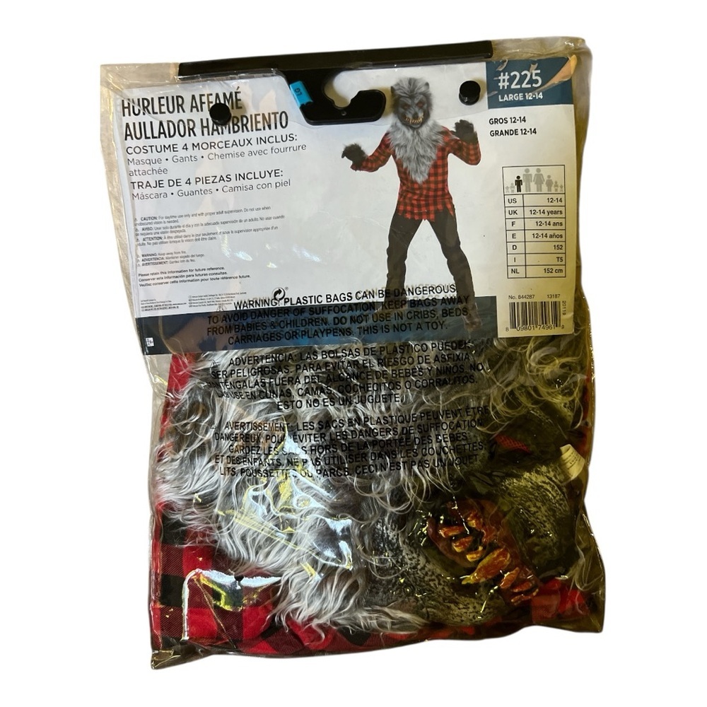 Hungry Howler Costume Boys Child Large 12 - 14 Werewolf - Picture 3 of 6